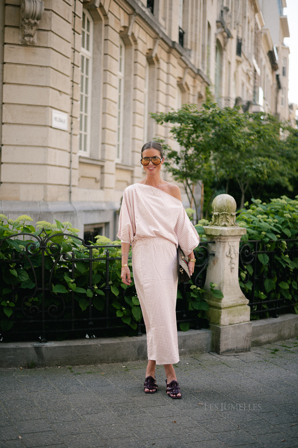 Cosette checkered blouse pink