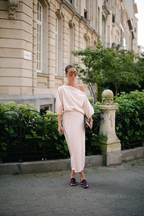 Cosette checkered skirt pink
