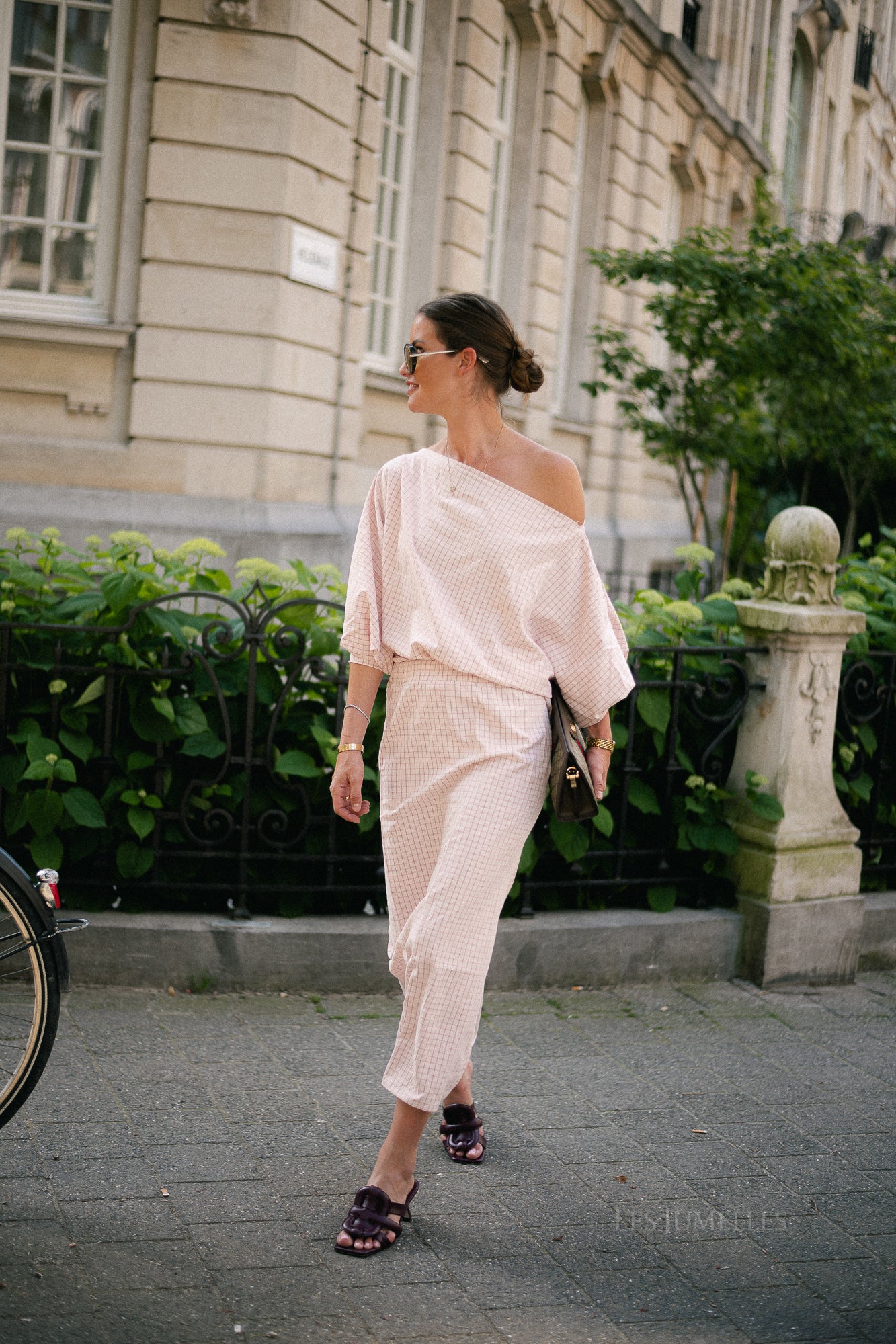 Cosette checkered blouse pink
