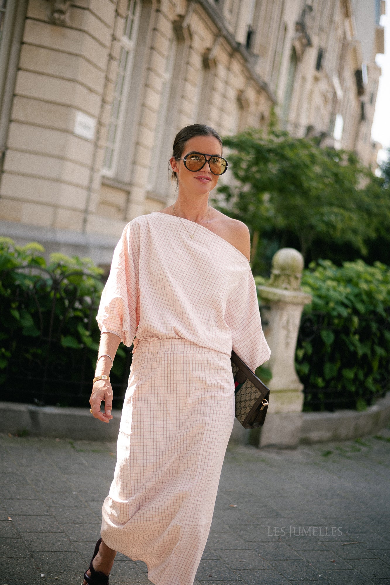 Cosette checkered skirt pink