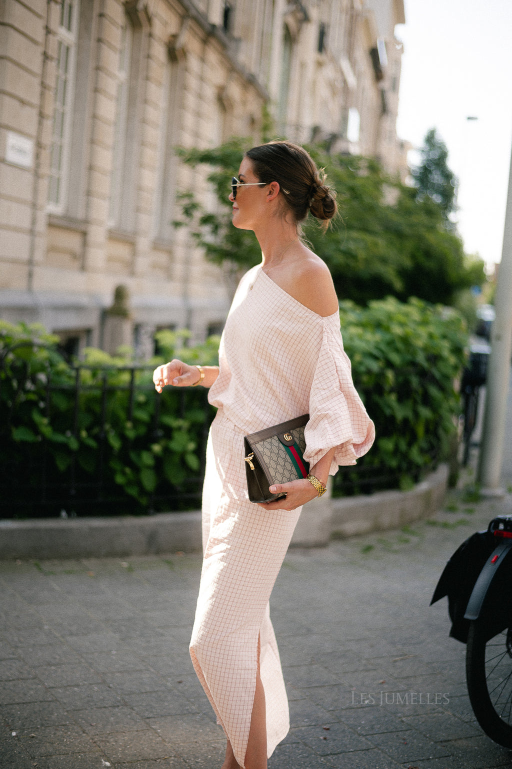 Cosette checkered blouse pink
