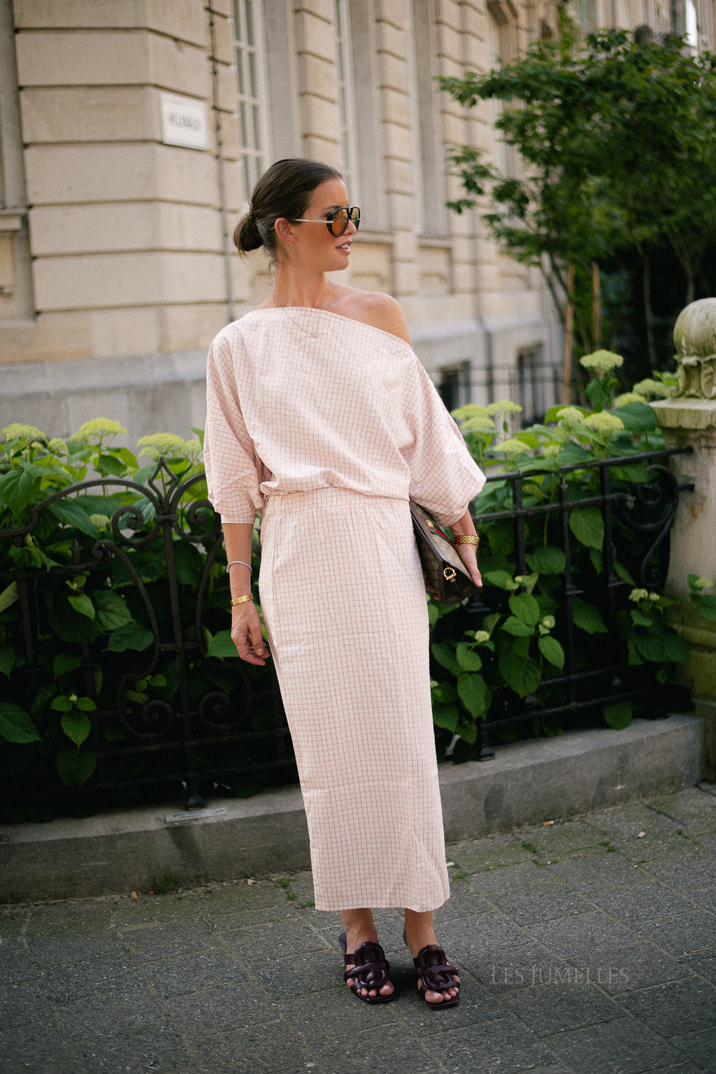 Cosette checkered skirt pink