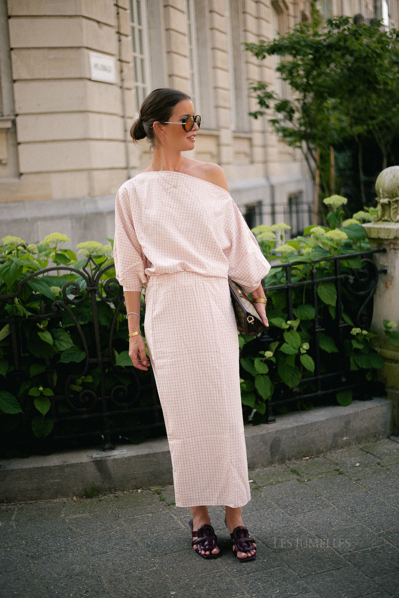 Cosette checkered skirt pink