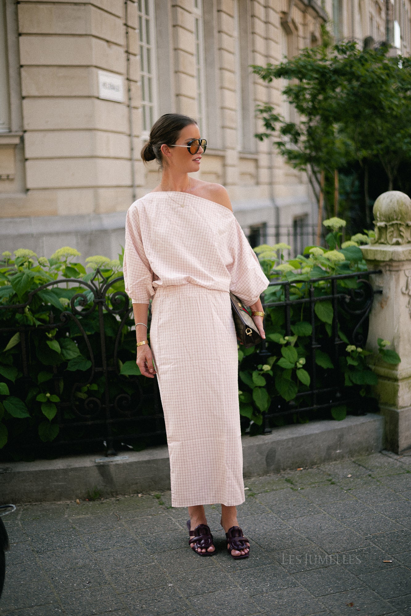 Cosette checkered skirt pink
