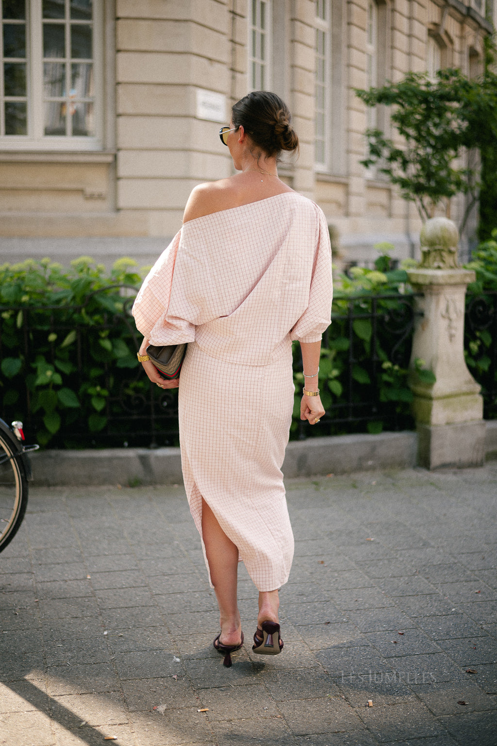 Cosette checkered blouse pink