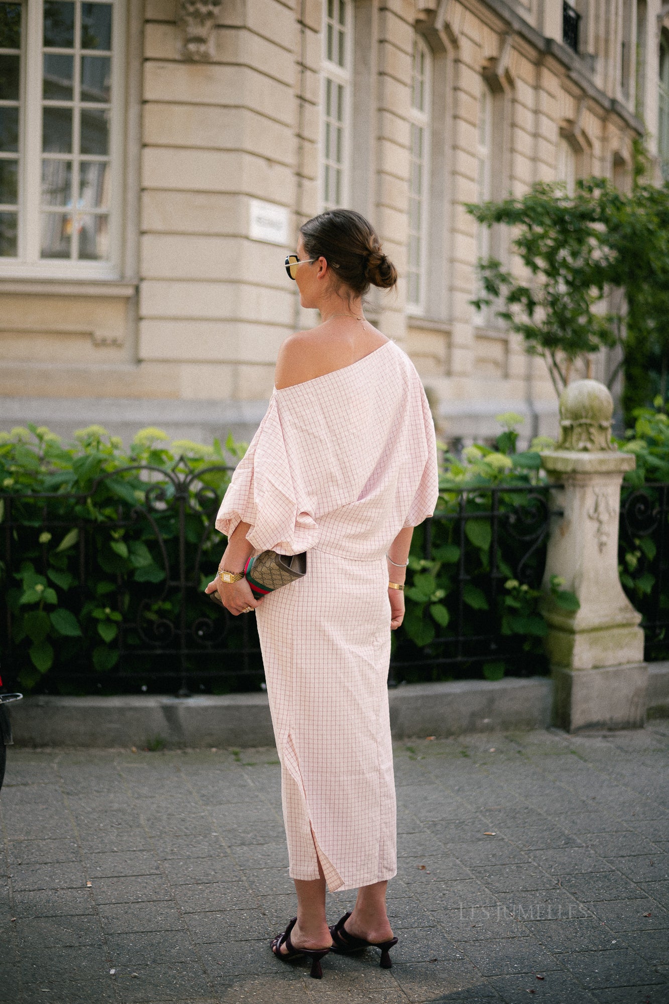 Cosette checkered skirt pink