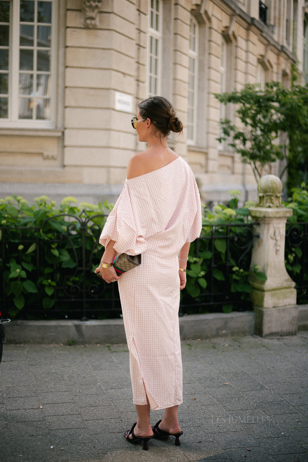 Cosette checkered blouse pink