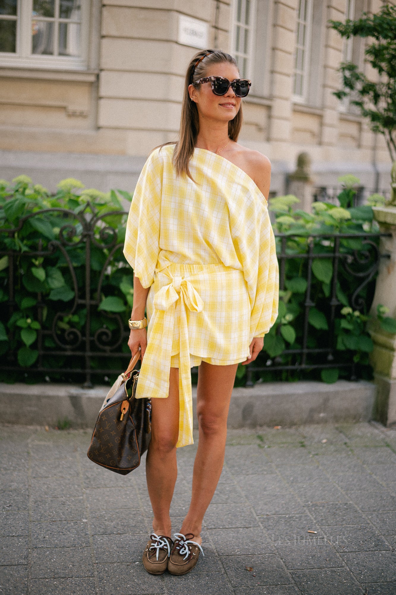 Cosette big checks skort yellow