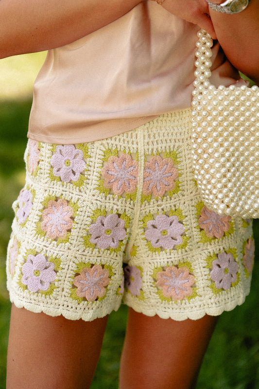 Les Jumelles Lara crochet shorts lilac