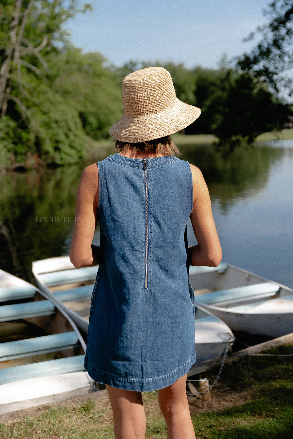 Amelia sleeveless dress dark blue denim