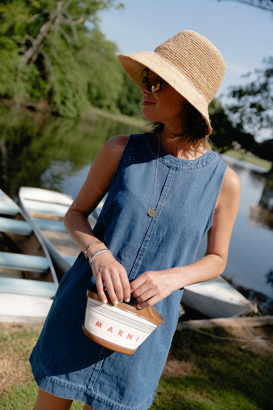 Les Jumelles Amelia sleeveless dress dark blue denim