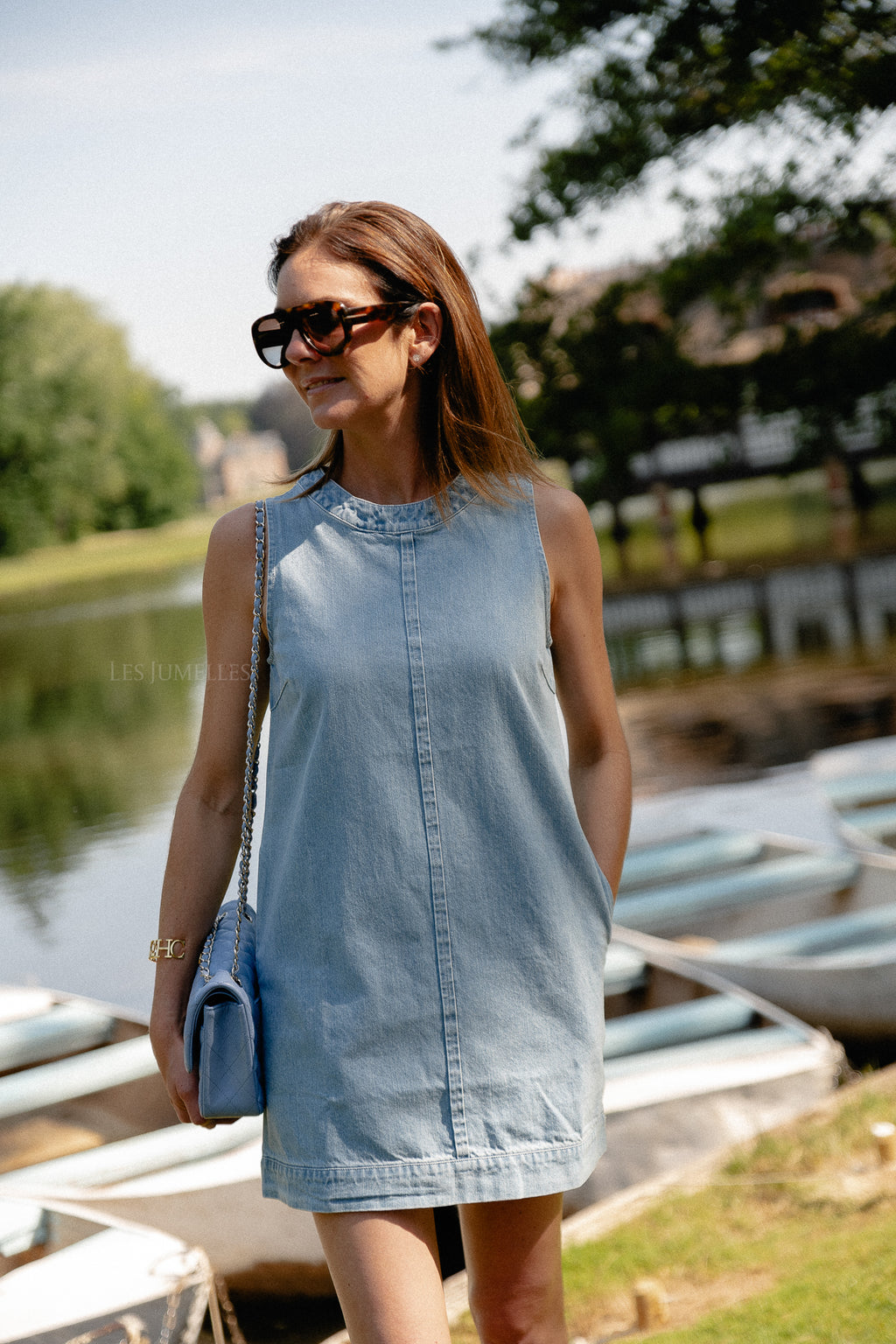 Amelia sleeveless dress light blue denim