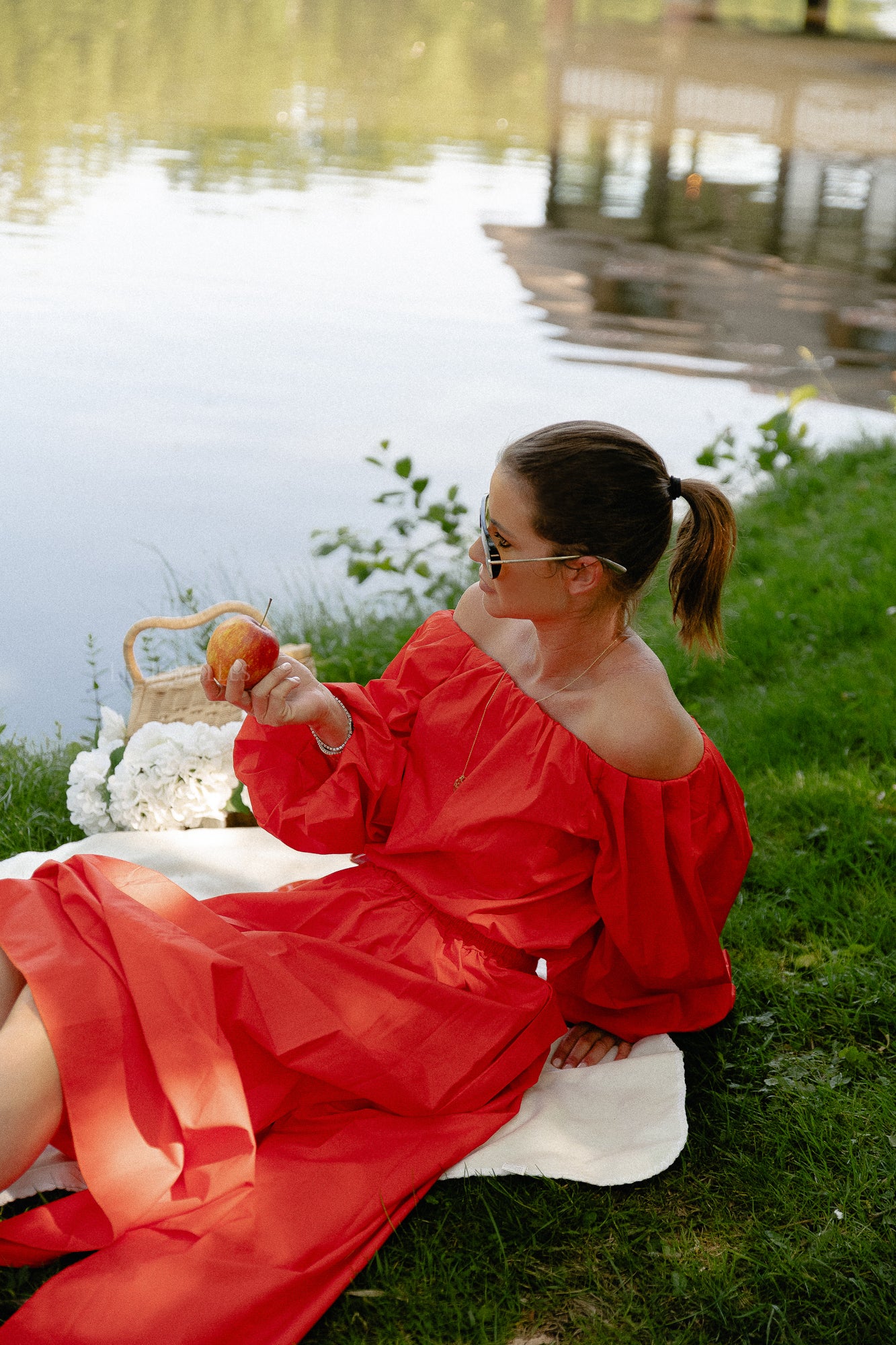Fran off shoulder blouse coral