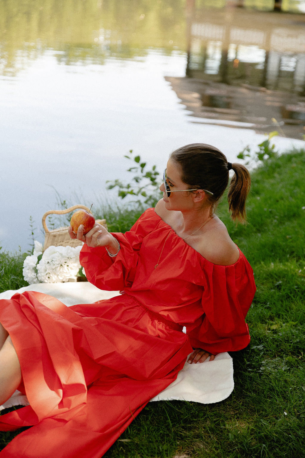 Fran off shoulder blouse coral