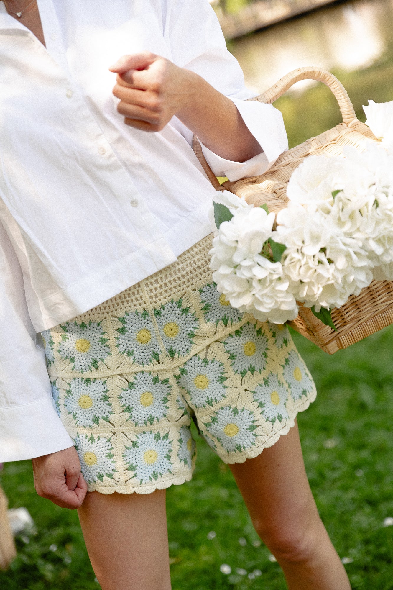 Lili crochet shorts baby blue