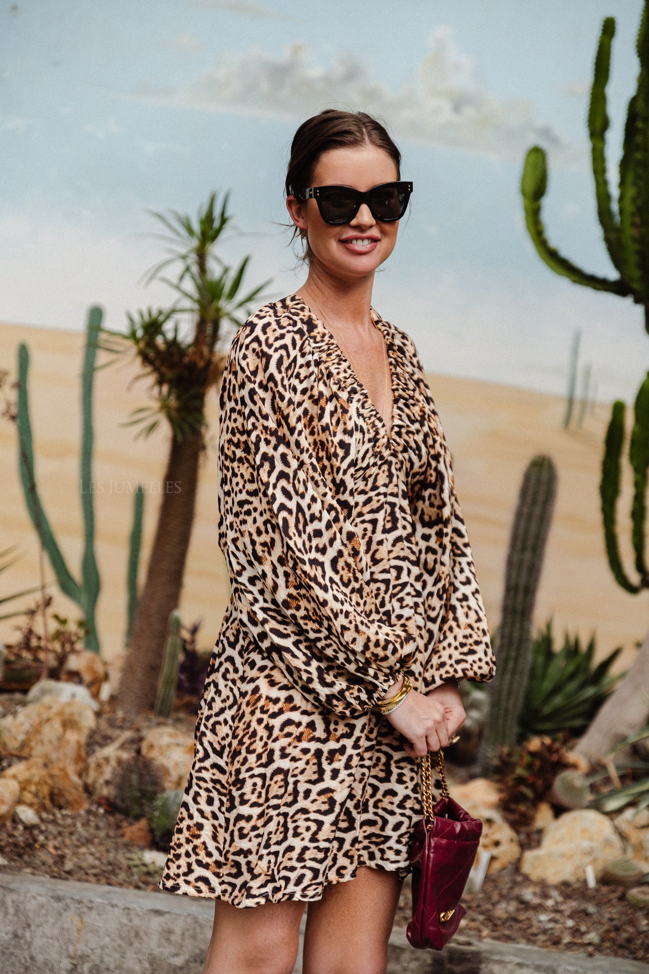 Claire short dress leopard