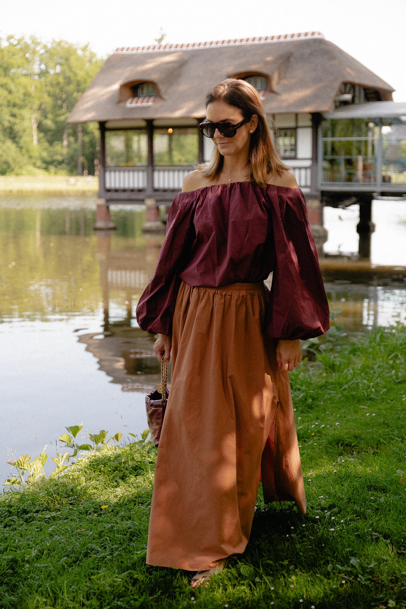 Fran long skirt brown