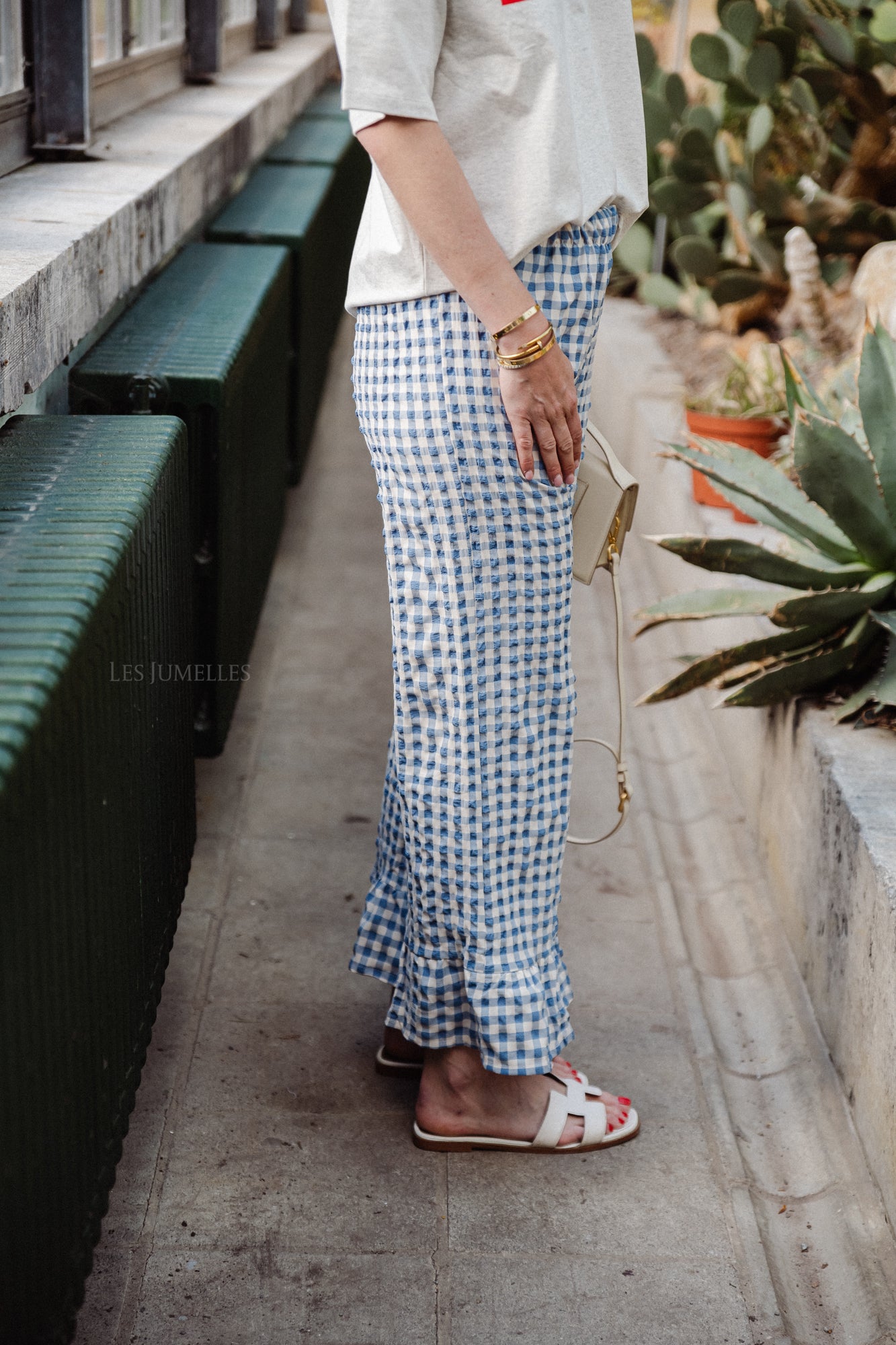 Florence checkered pants blue
