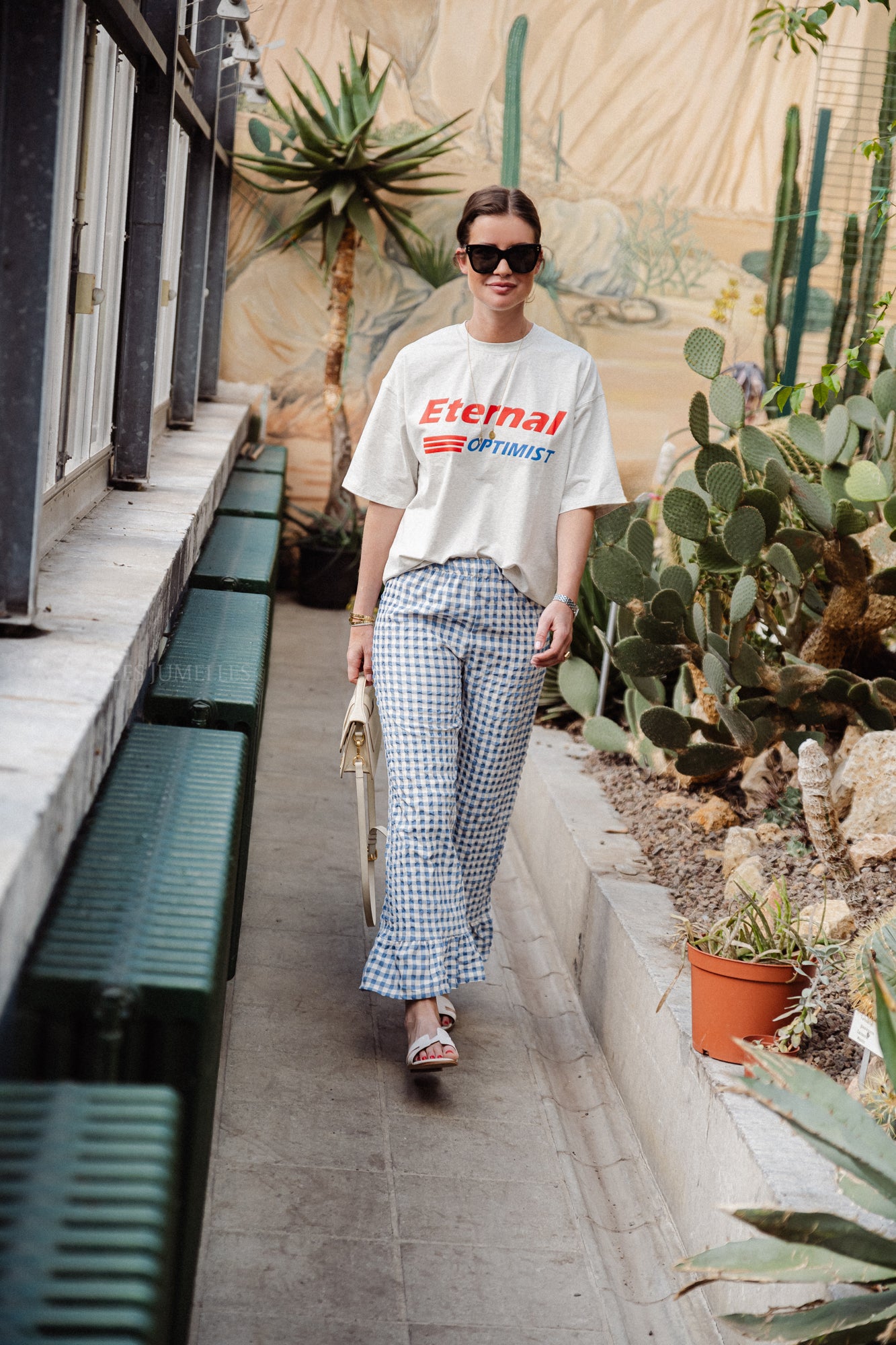 Florence checkered pants blue