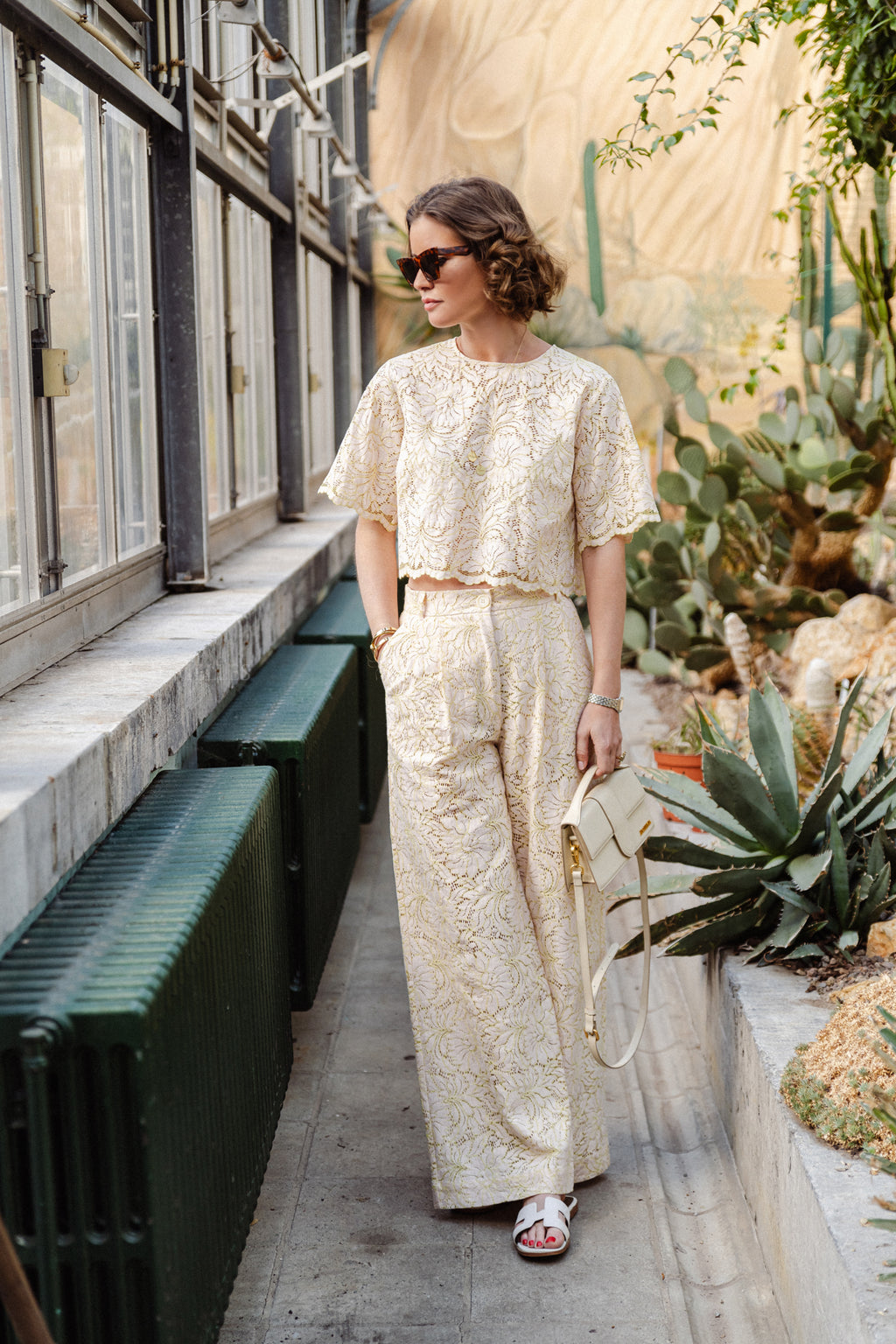 Delicate lace cropped top