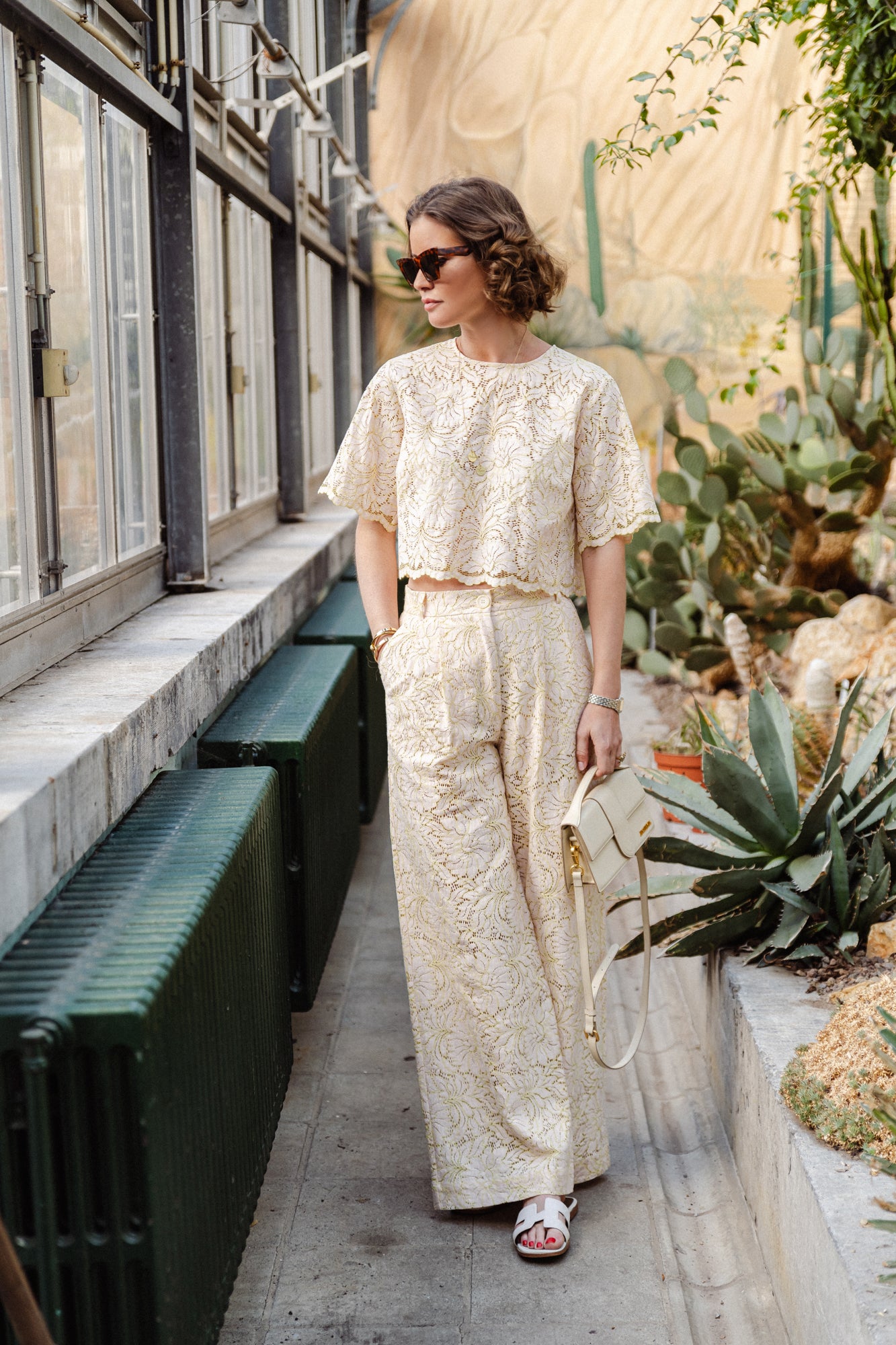 Delicate lace flared pant