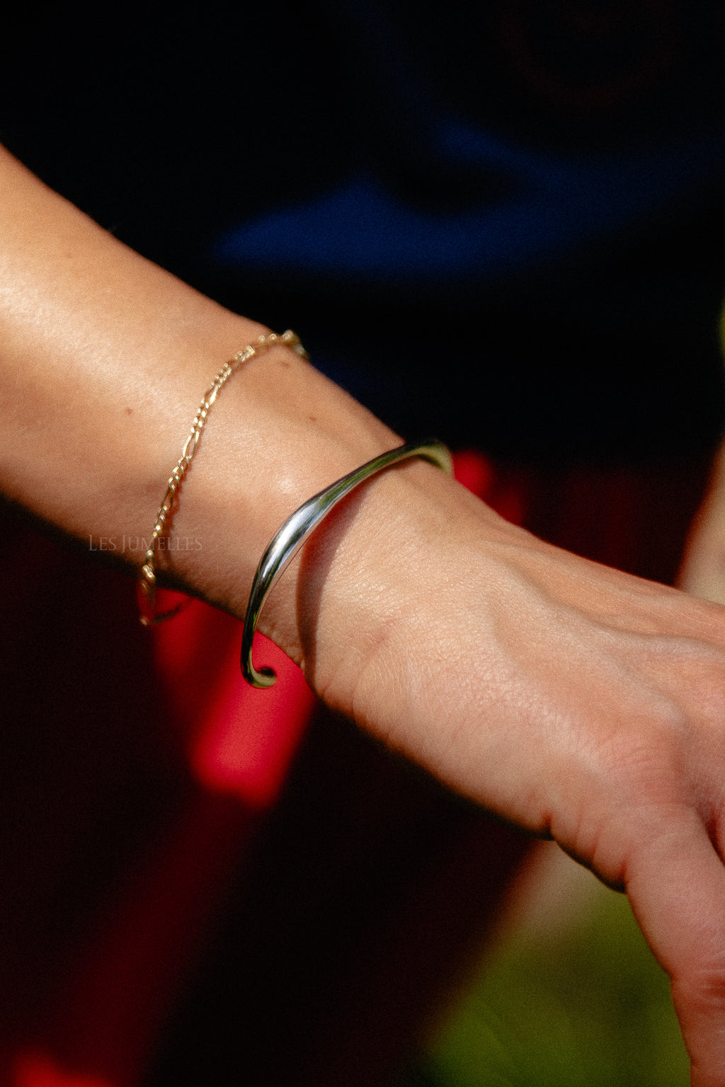 Organic shape bracelet silver