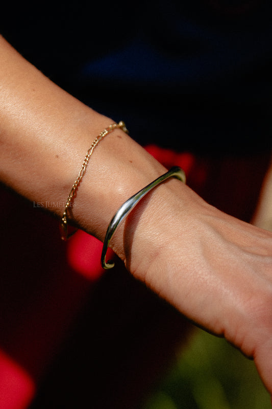 Les Jumelles Organic shape bracelet silver