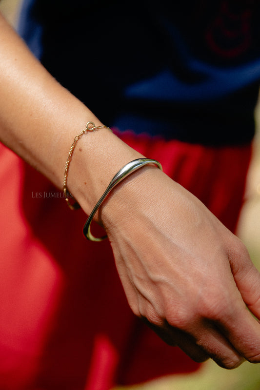 Les Jumelles Organic shape bracelet silver