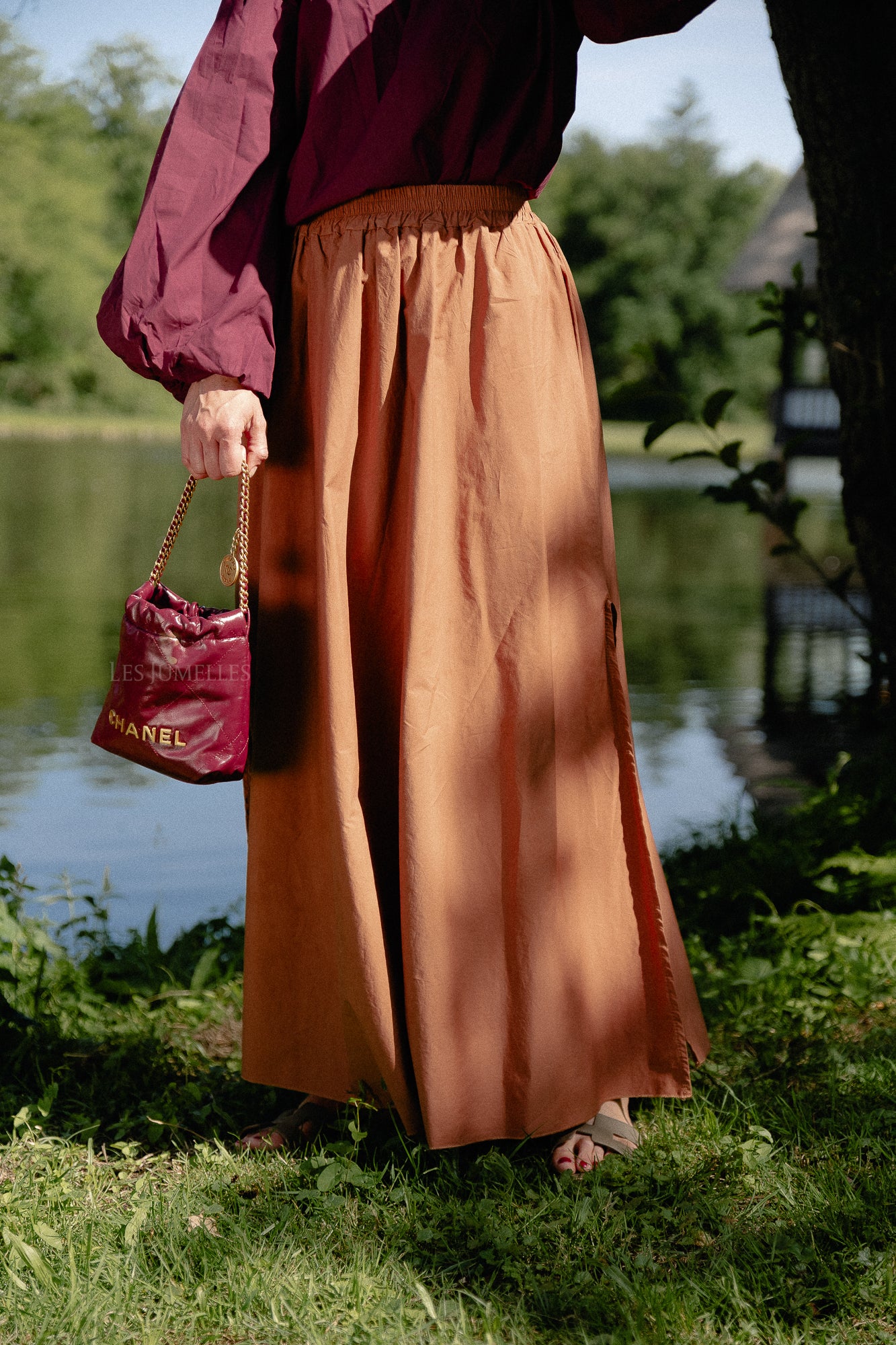 Fran long skirt brown