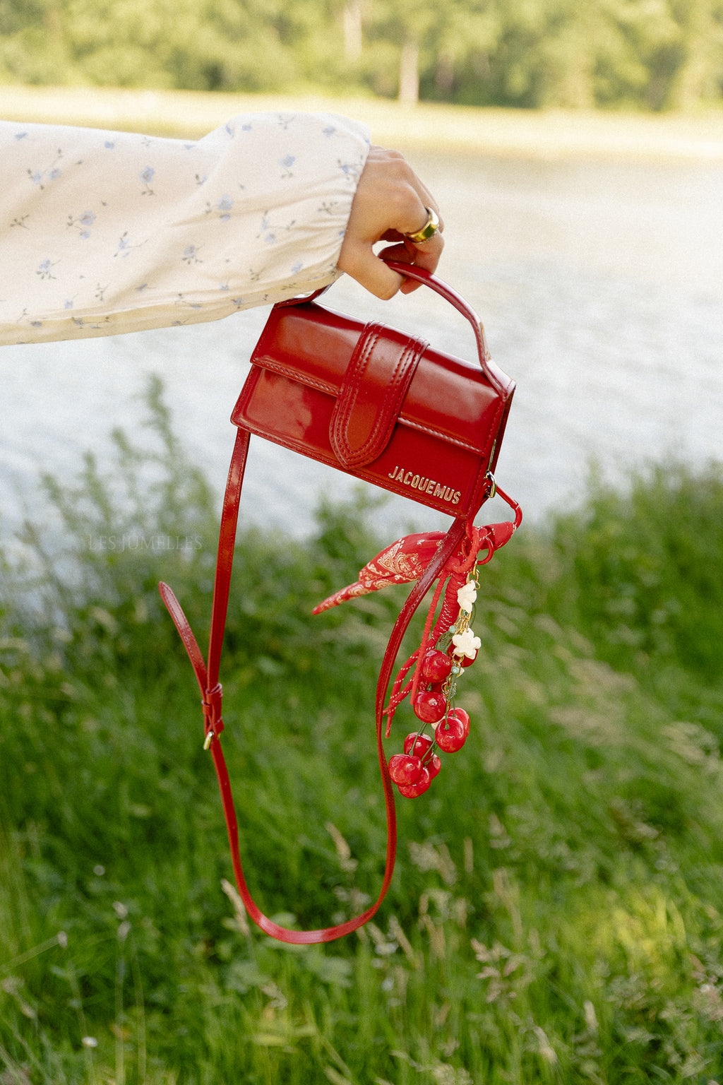 Cherry blossom keychain red