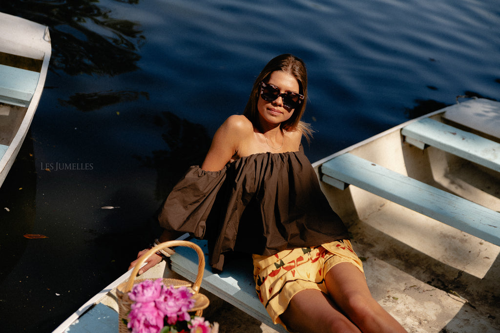 Kaia printed wrap skirt yellow