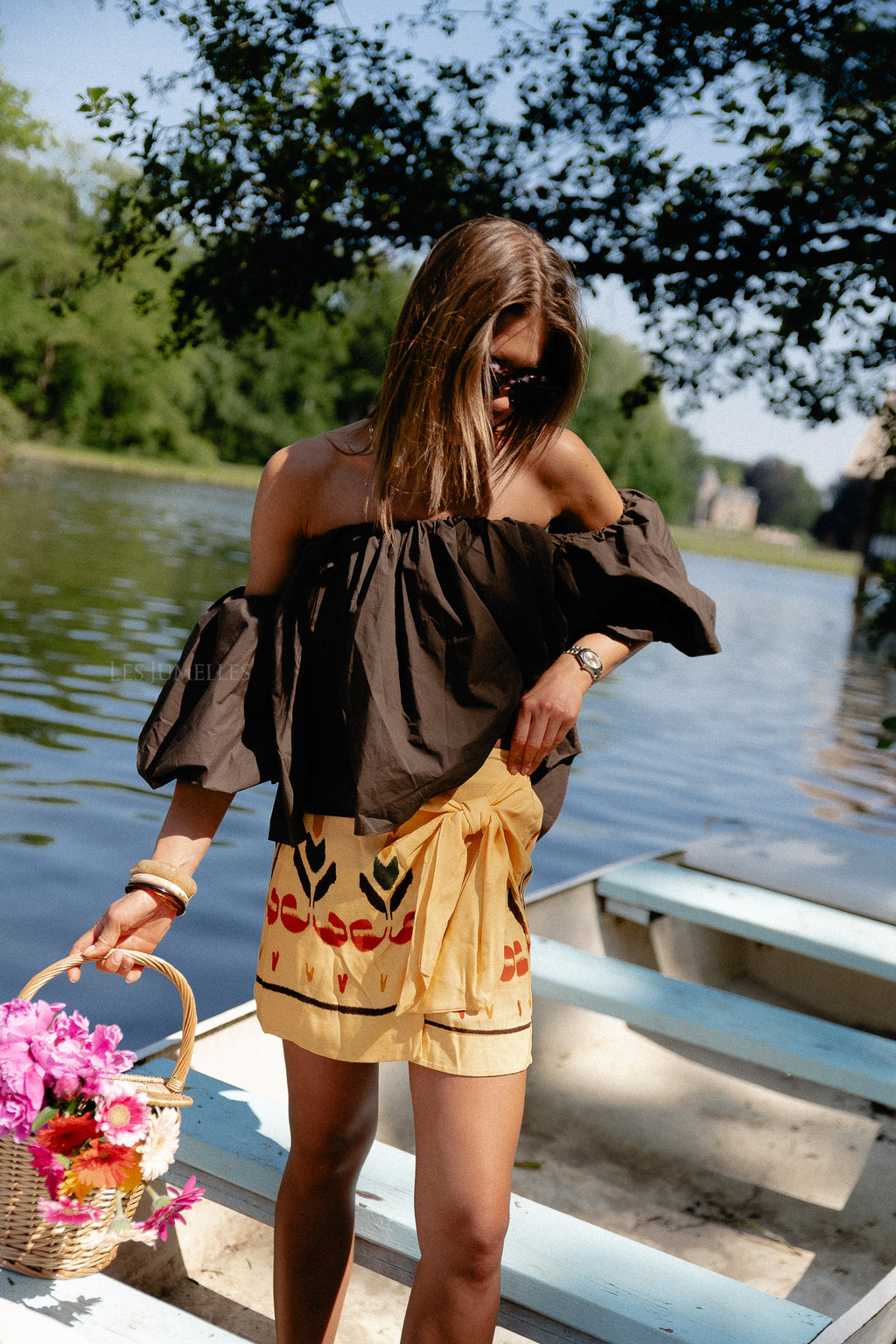 Kaia printed wrap skirt yellow