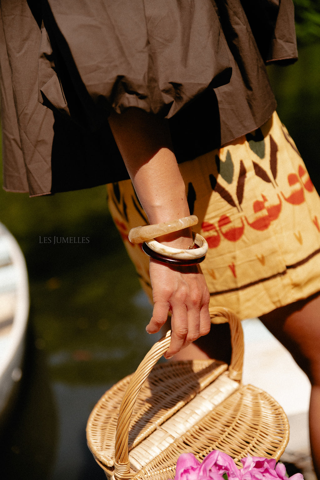 Kaia printed wrap skirt yellow