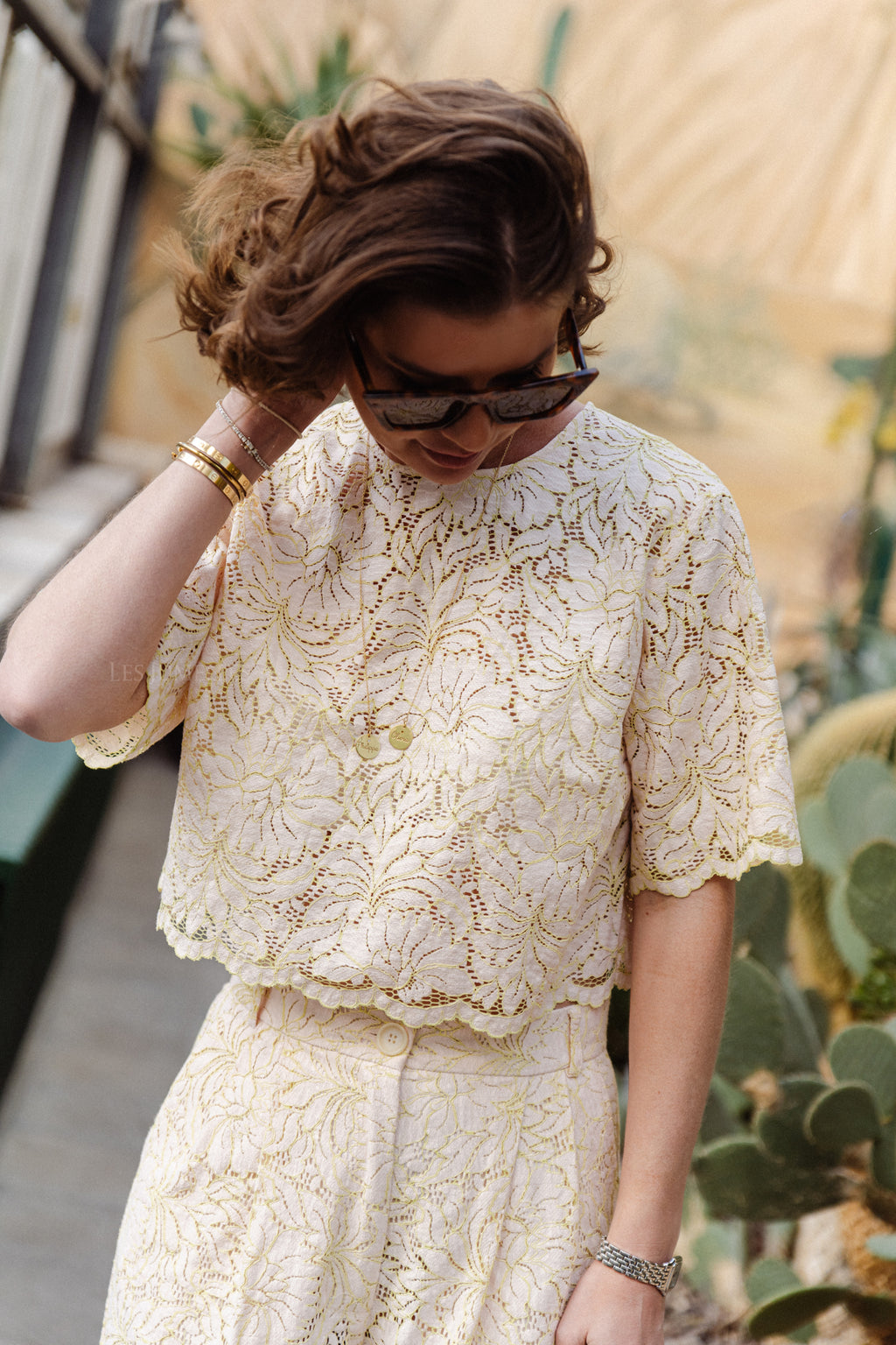 Delicate lace cropped top