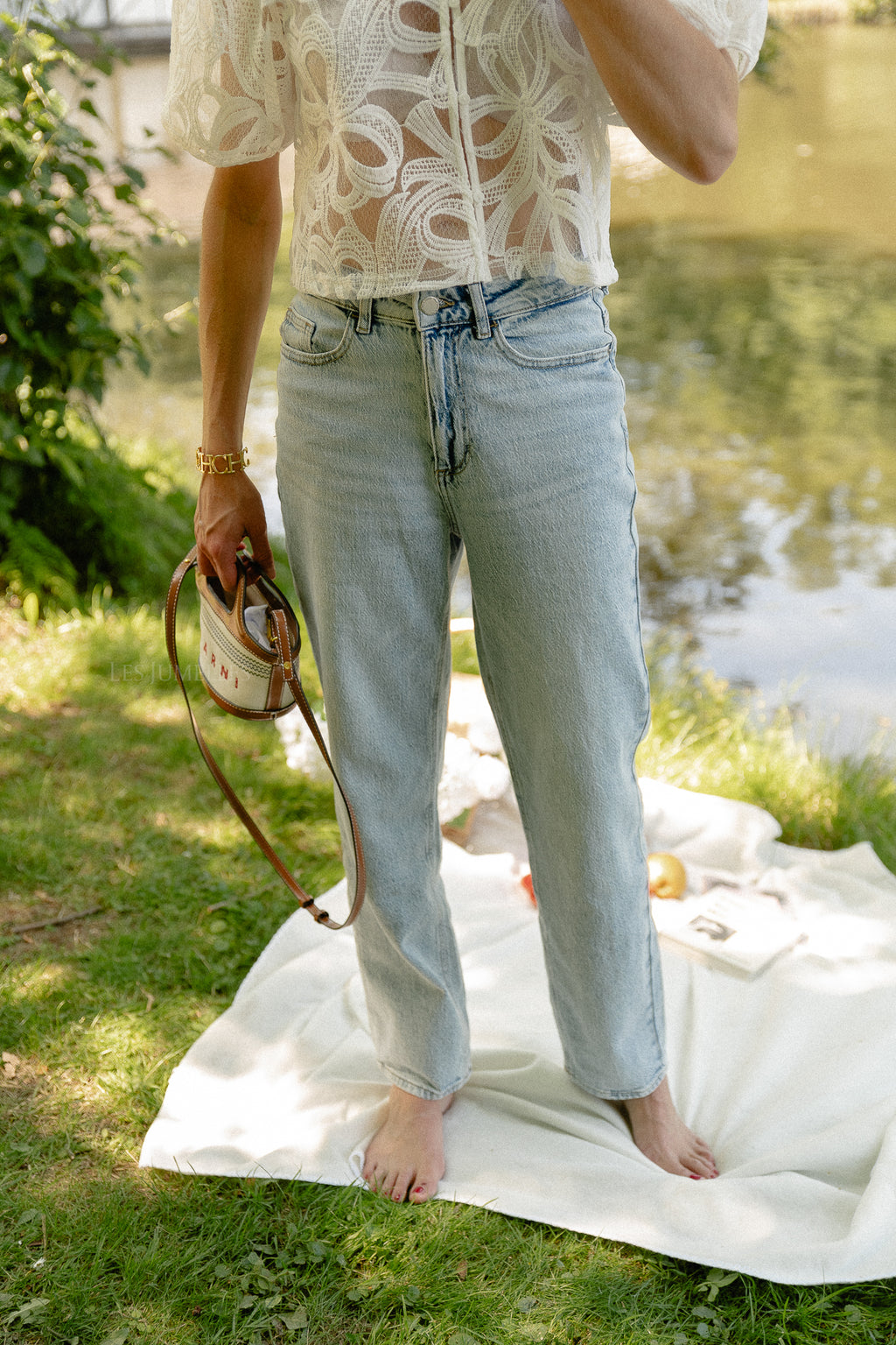 VIKelly HW straight jeans light blue denim wash