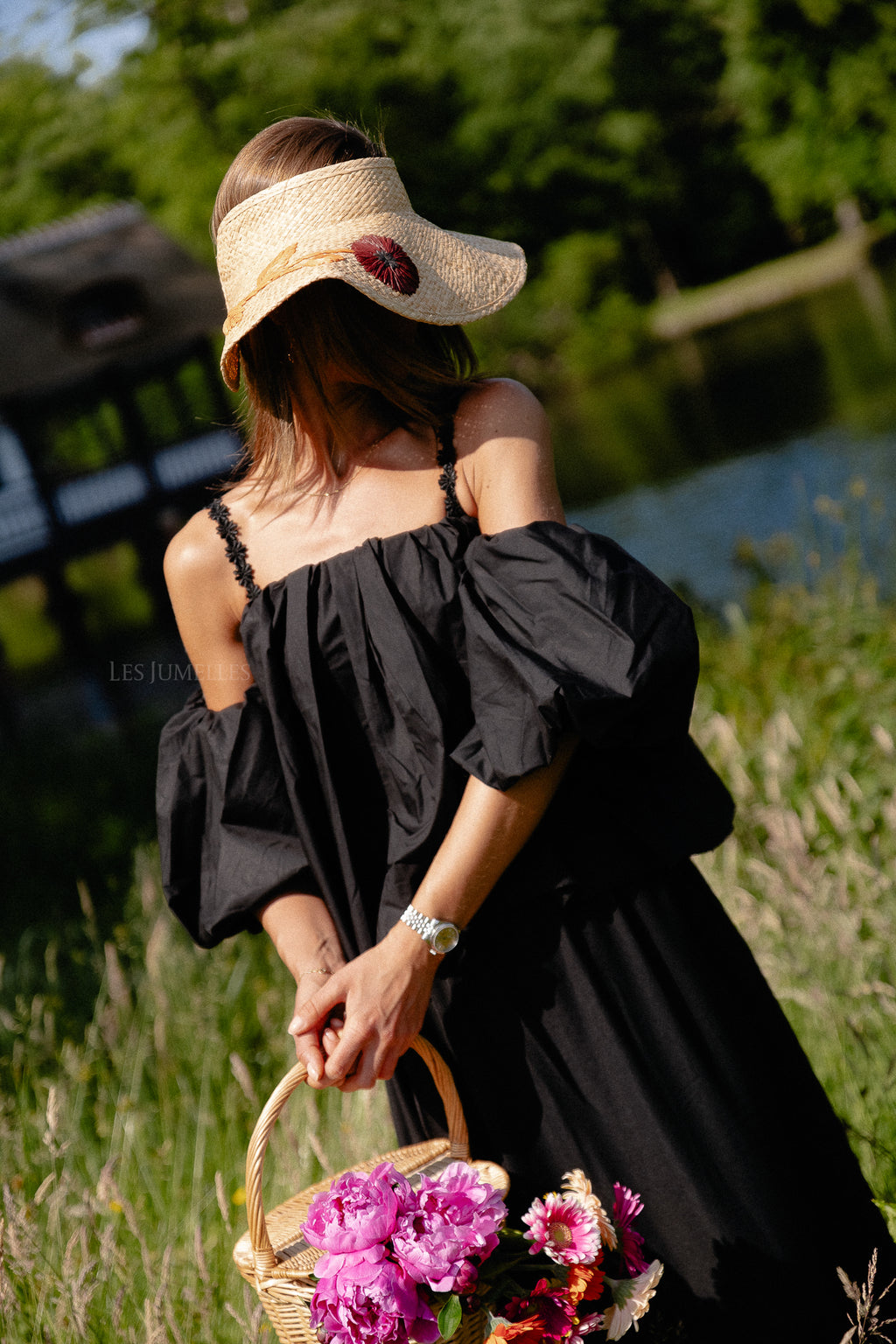 Fran off shoulder cropped blouse black