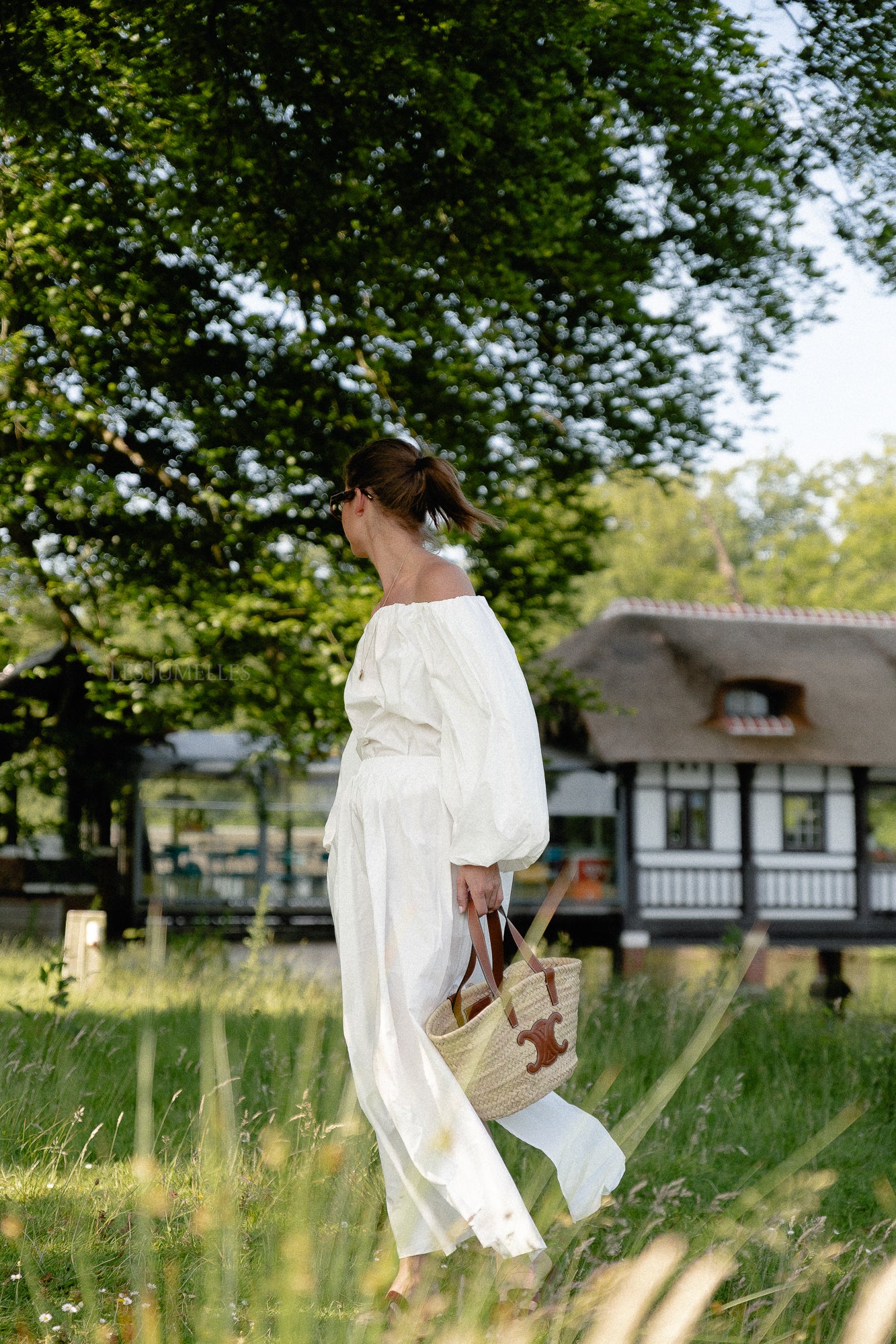 Fran Off-Shoulder-Bluse weiß
