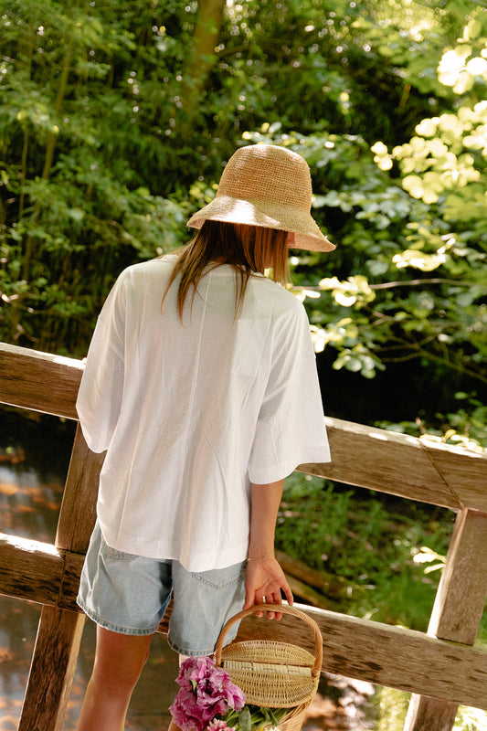 Les Jumelles SLFColwoman 2/4 oversized tee bright white