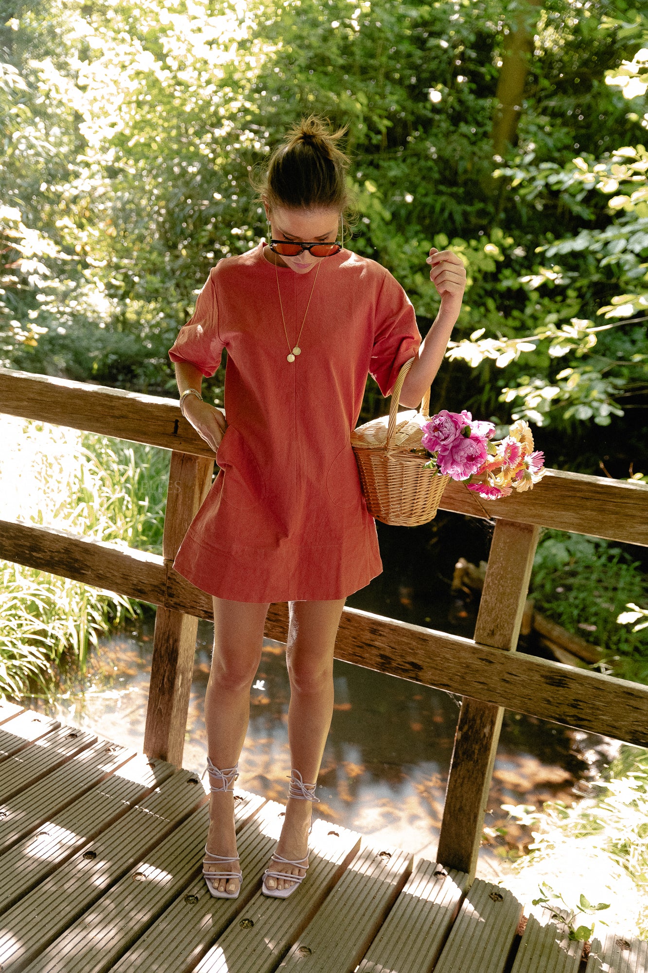 Valerie short dress brick
