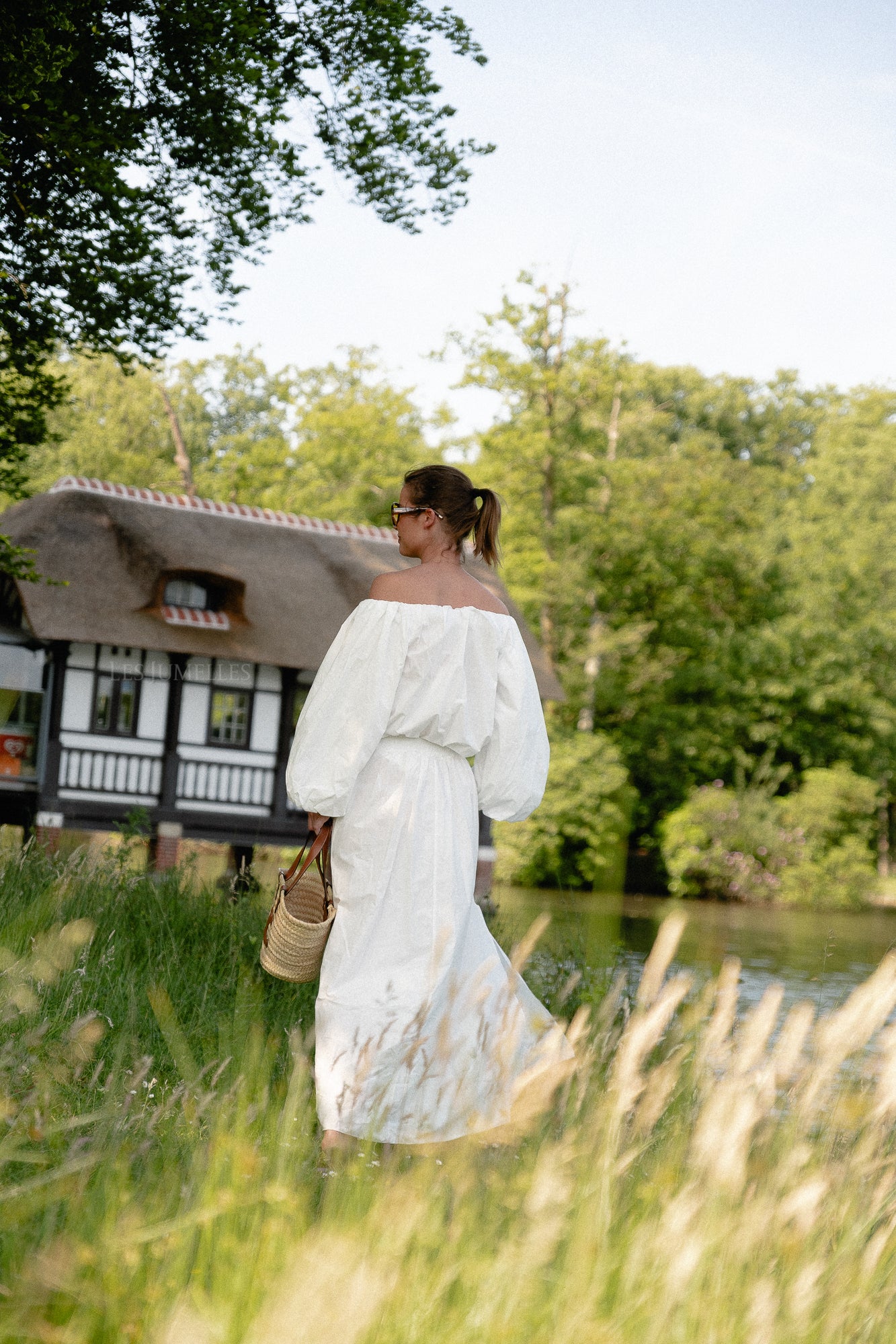 Fran Off-Shoulder-Bluse weiß