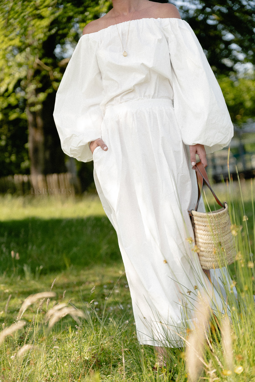 Fran off shoulder blouse white