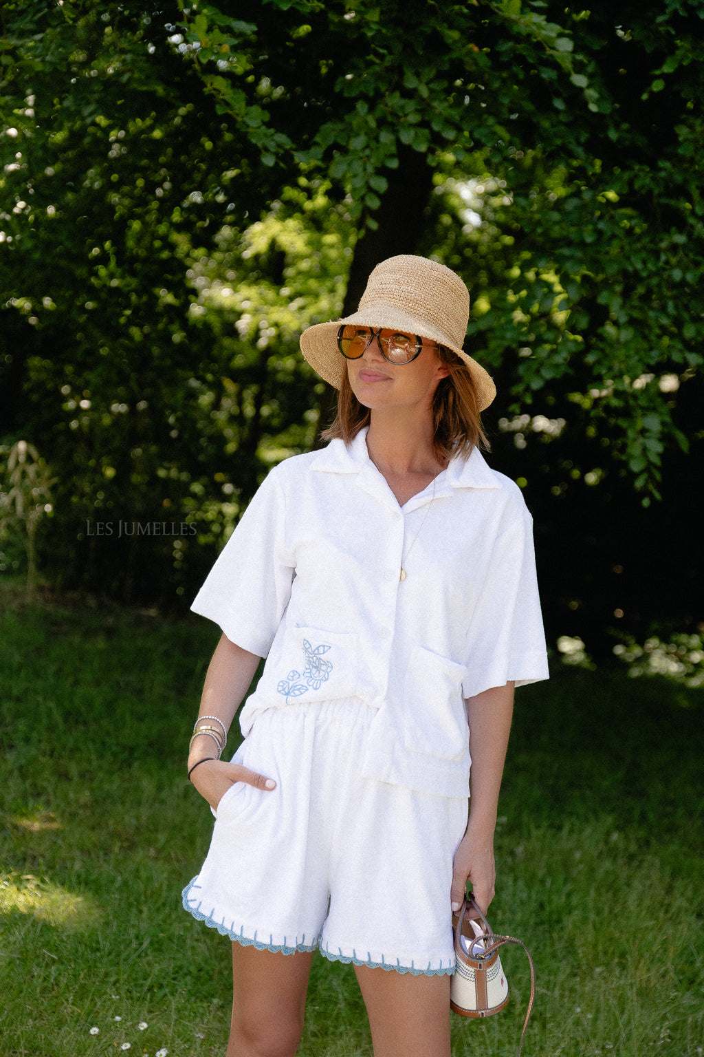Rosalie terry shorts white/blue