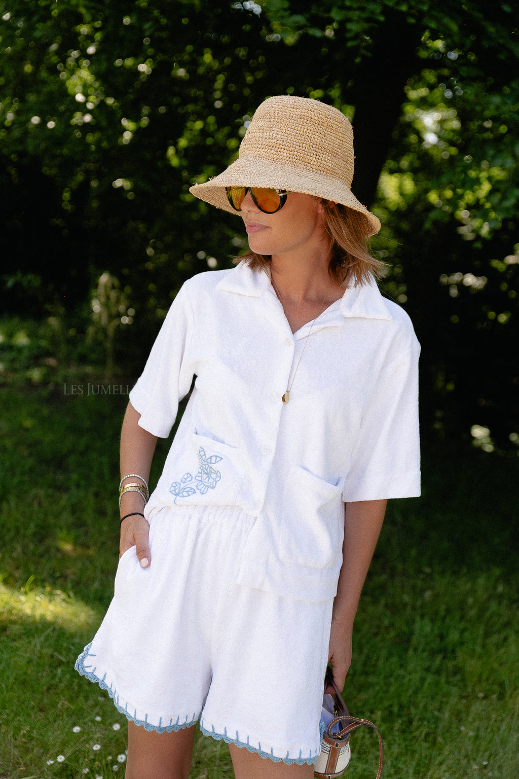 Rosalie terry shorts white/blue