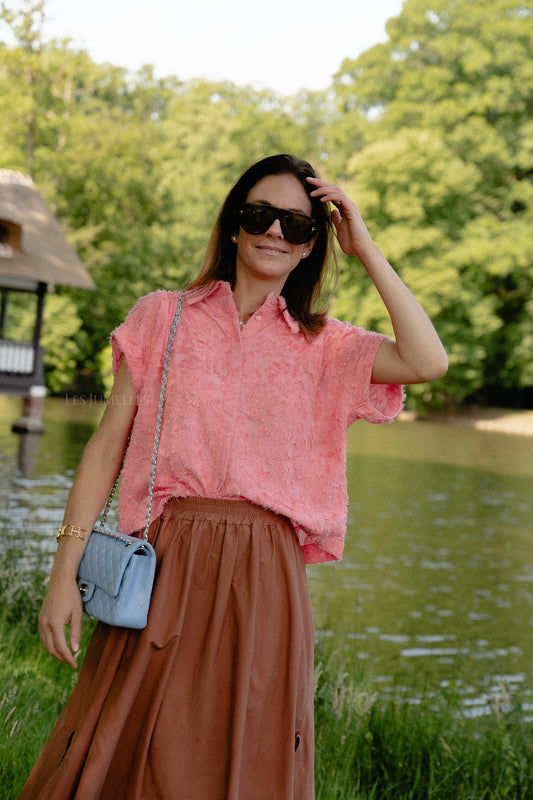 Les Jumelles ROUKyoto SS shirt peach blossom