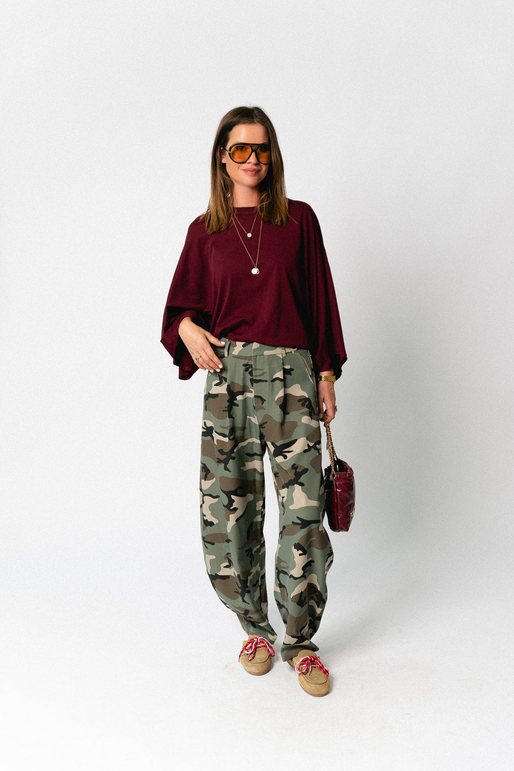 Leah T-shirt burgundy