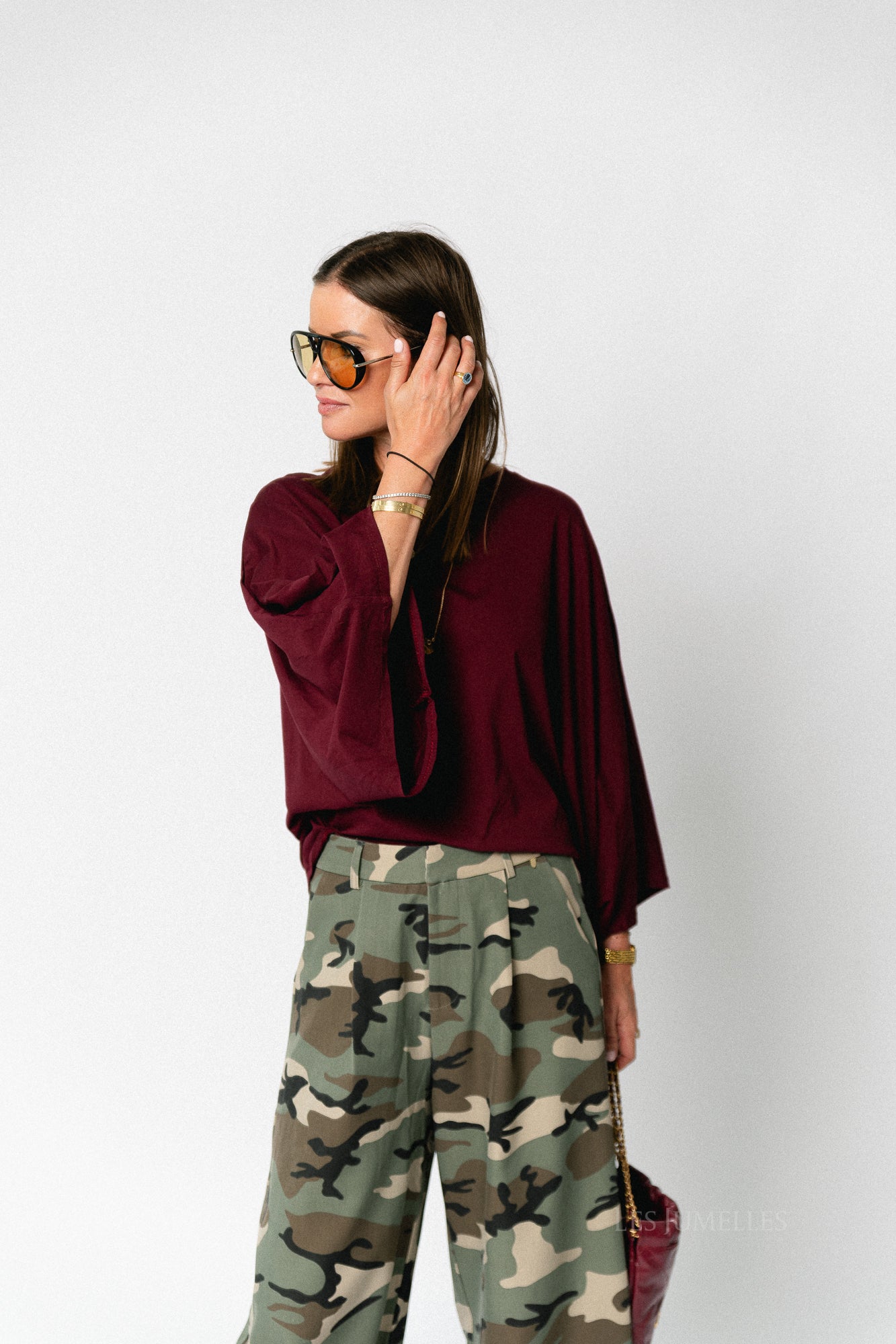 Leah T-shirt burgundy