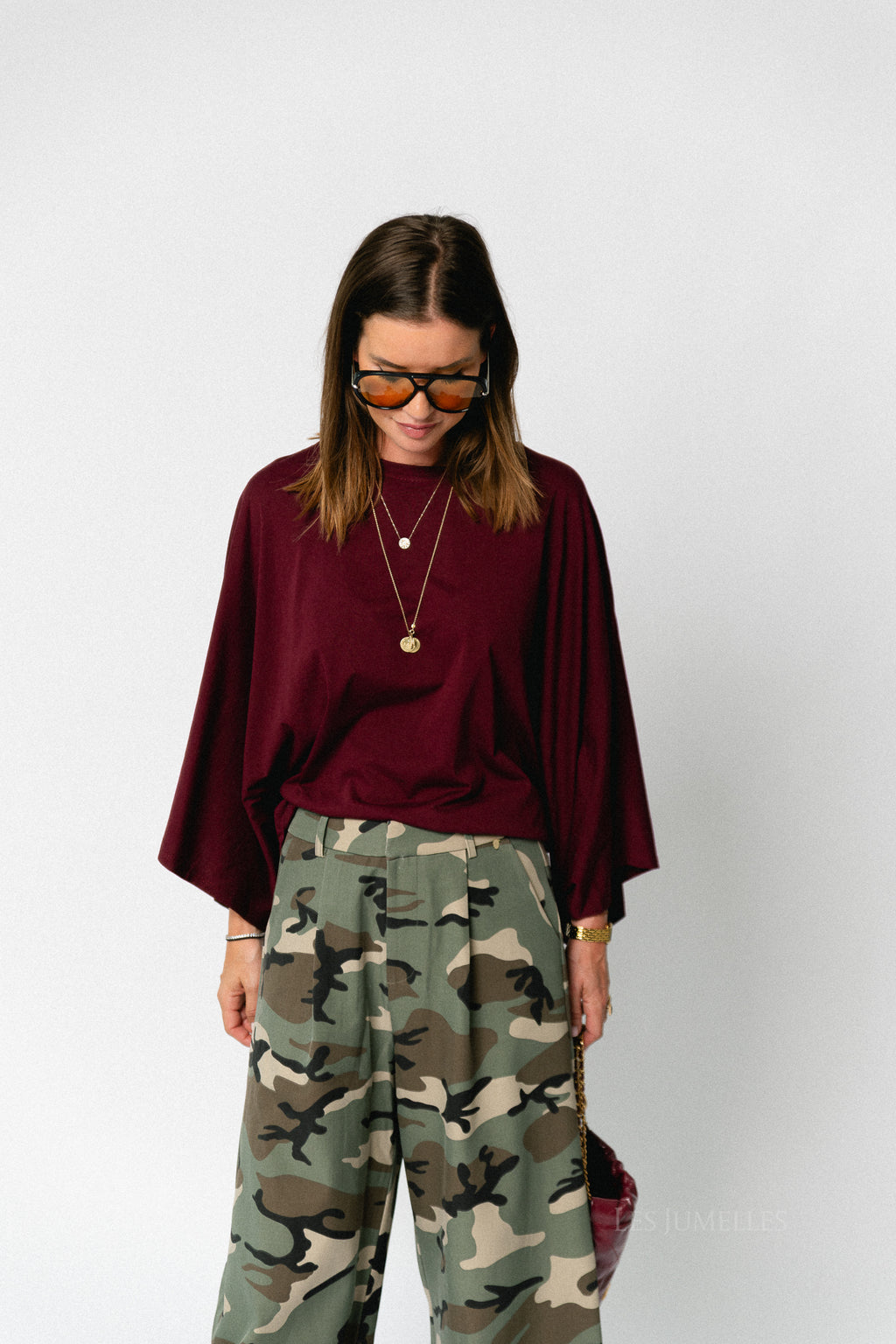 Leah T-shirt burgundy