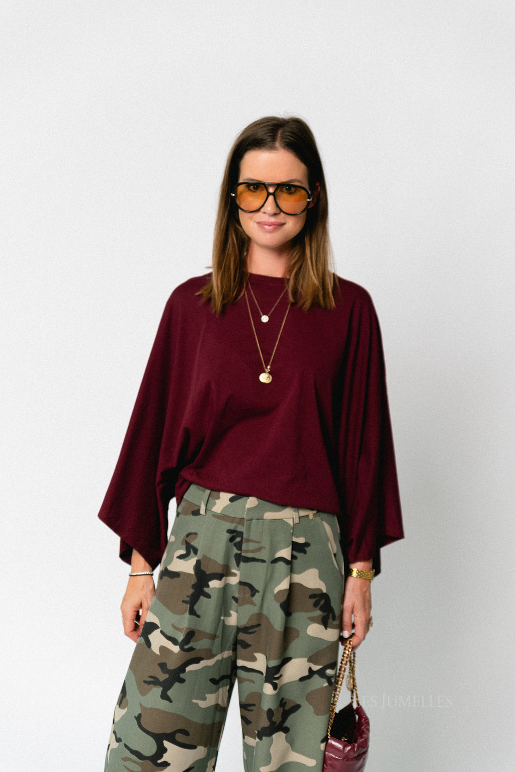 Leah T-shirt burgundy
