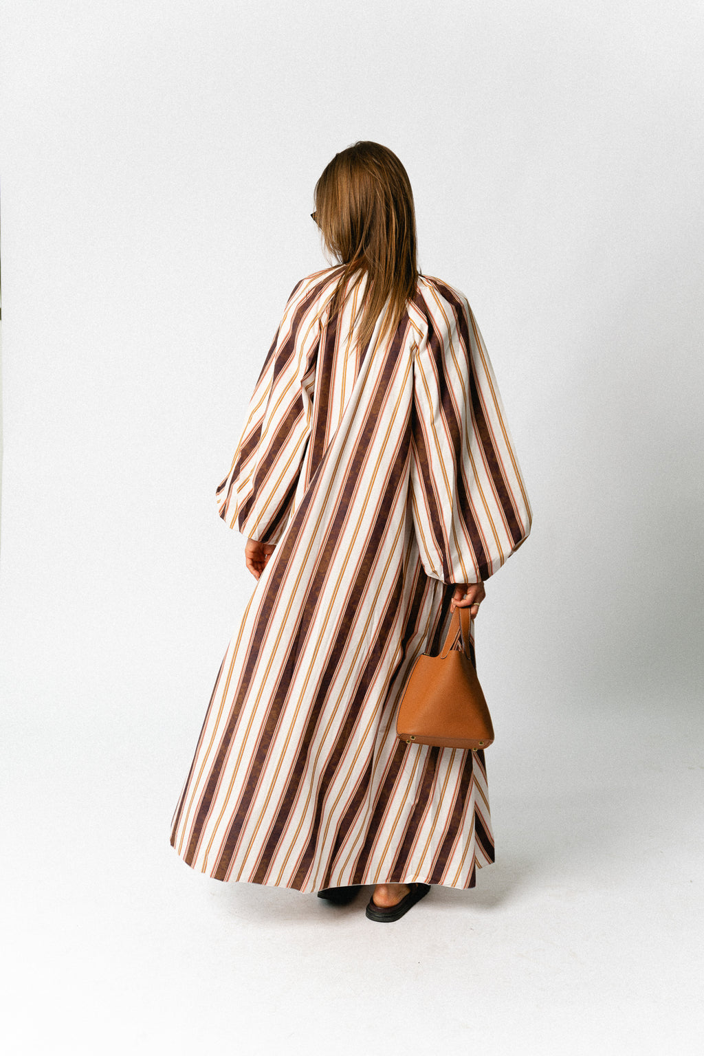 Brigitte dress hot chocolate stripes