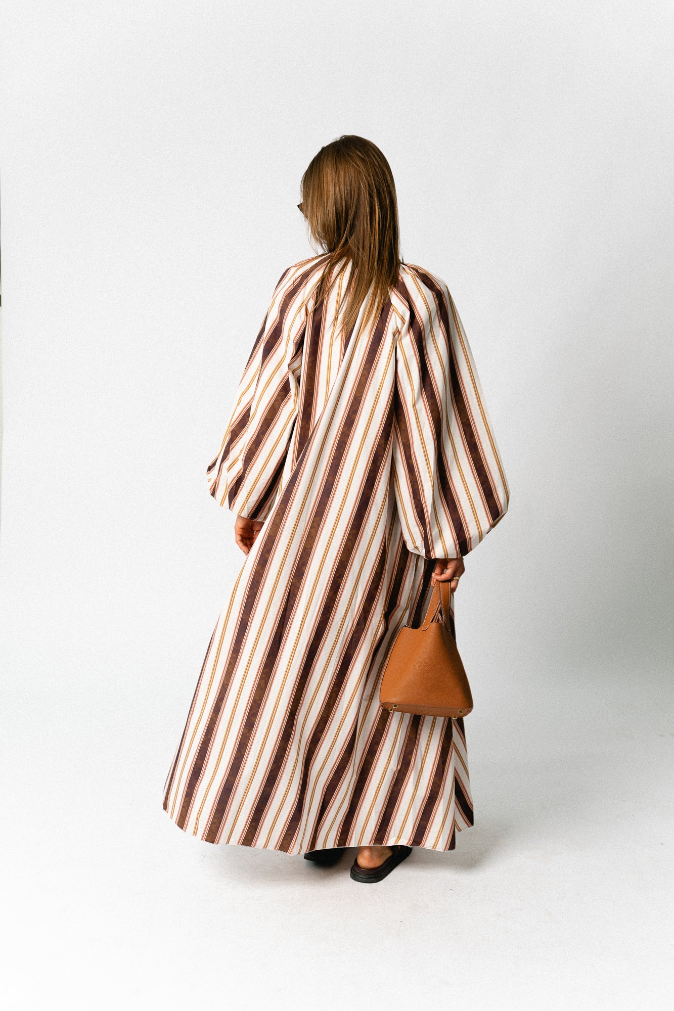 Brigitte dress hot chocolate stripes